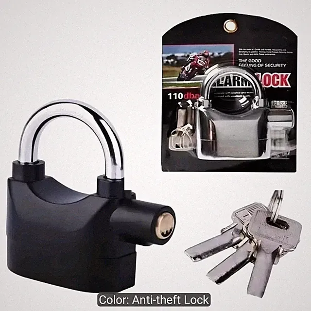110dB Alarm Brake Disc Lock Keyed Electronic Anti-Theft for Motorcycle/Bike