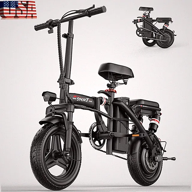 14" Foldable Electric Bike 1000W 45Miles 25MPH E Bikes W/ Seat UL2849 Certified