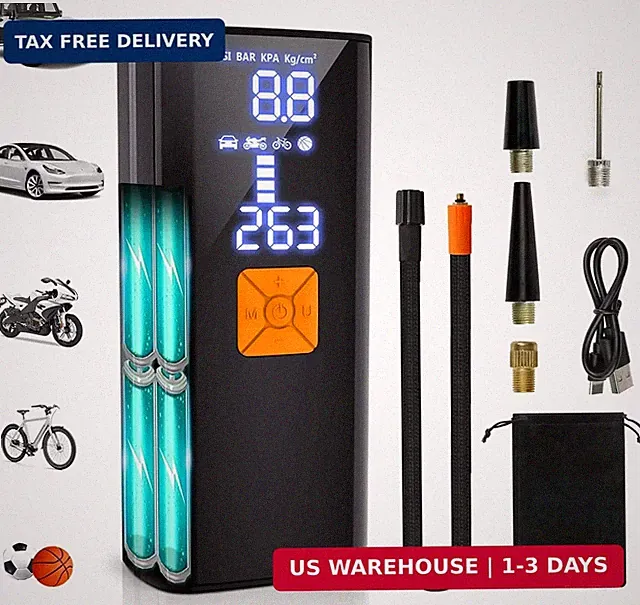 150PSI Tire Inflator Portable Cordless Air Compressor for Car Bike Ball Pump