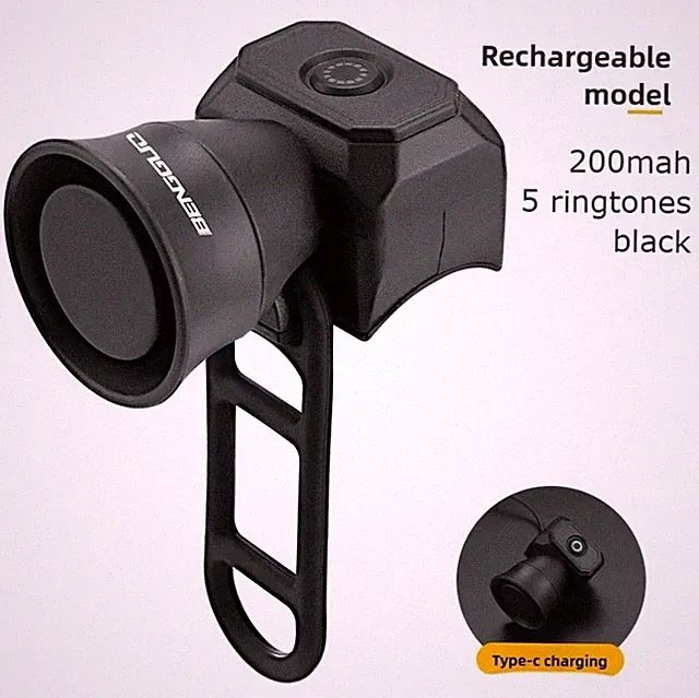 1pc Mini Electronic Bicycle Horn USB Rechargeable Waterproof Bike Bell - NEW