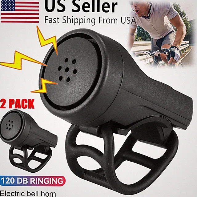 2Pcs 120dB Bicycle Electronic Loud Horn Bike Handlebar Safety Electric Bell Ring