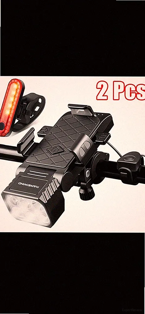 5-in-1 Bicycle Phone Mount Set with Electronic Horn, Safety Taillight