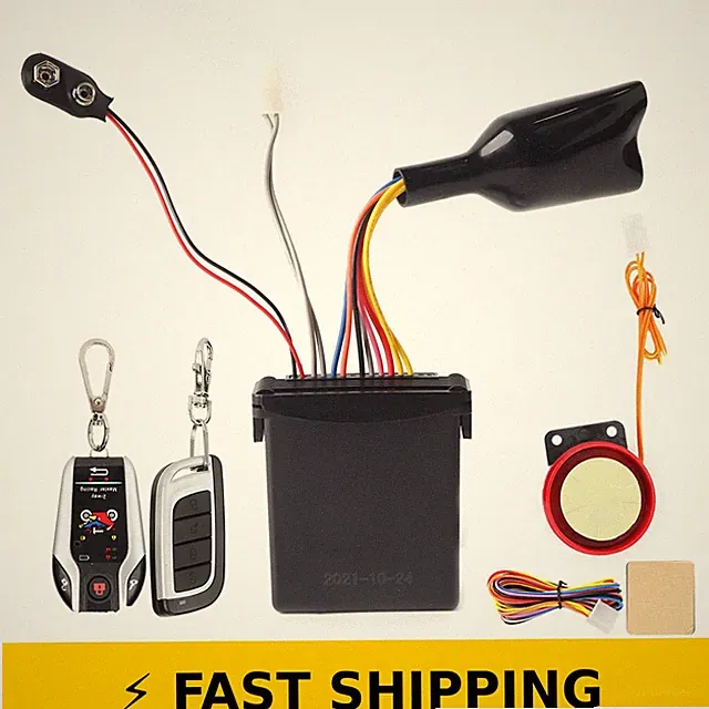Acouto Motorcycle Alarm System Anti Theft 2 Way Remote Horn