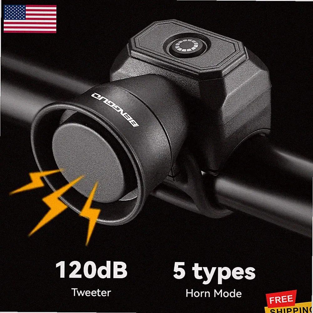 Bicycle Horn Mountain Bike Battery/USB Charging Waterproof Electronic Bike Bell