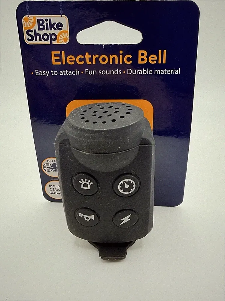 Bike Shop Electronic Bell Black Bicycle Handlebar Bell NEW Fun Sounds
