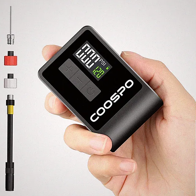COOSPO Mini Electric Air Pump Digital Inflator 120PSI 500mAh MTB Road Bike