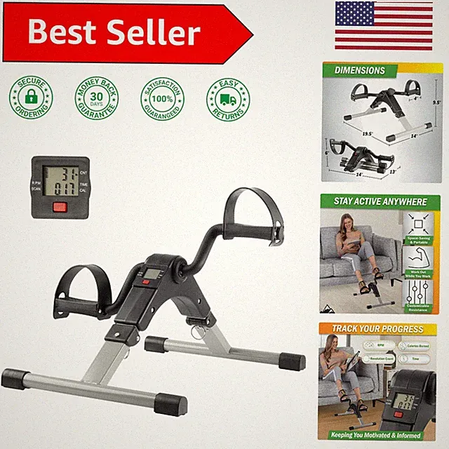 Foldable Stationary Pedal Exerciser with Electronic Display – For Home & Office