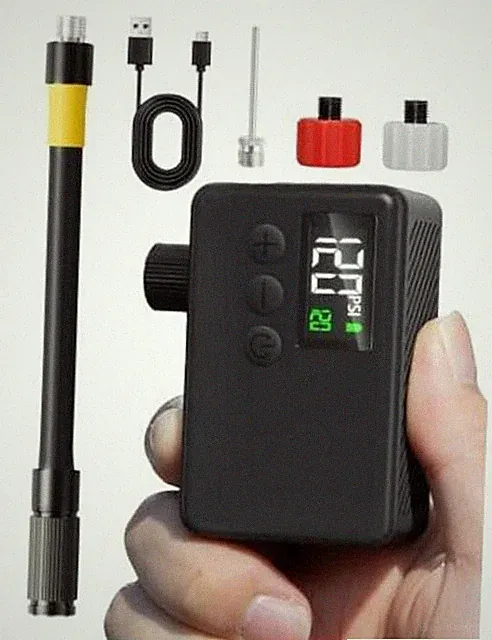 GPUTEK Mini Bike Tire Air Pump: Fast Inflate Portable Small Bicycle Electric