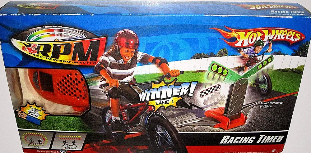 Hot Wheels Electronic Digital Audio Kids Bicycle 2 Lane Racing Timer with Tower