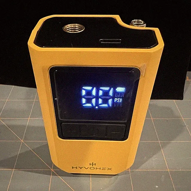 HYVOHZX Electric Digital Bicycle Compressor Pump Presta Schrader Yellow Black
