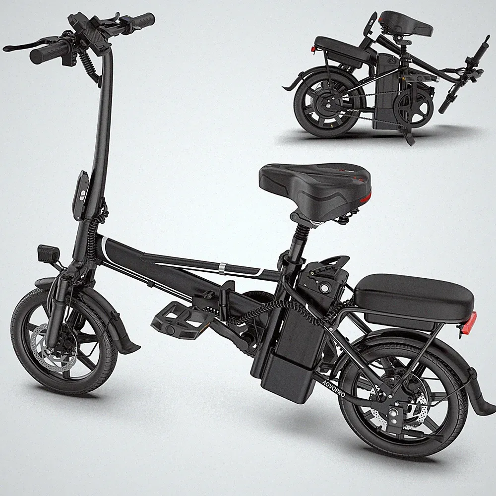 Ladped 14" Folding Electric Bicycles 22 MPH with Peak 750W ebike 48V 499.2WH