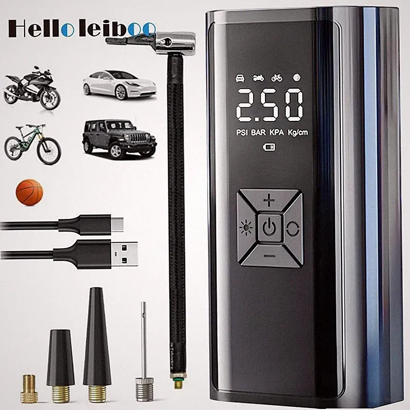 Leiboo Wireless Air Pump 150psi Portable Electric Tire Inflator for Car Bicycle