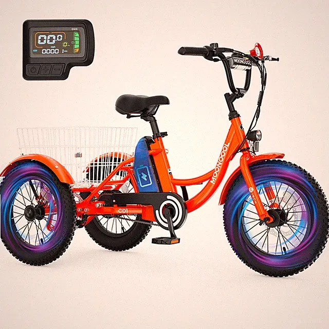 NAIZEA 16" Electric Tricycle for Youth 3 Wheel Electronic 20 Mph Trike & Basket
