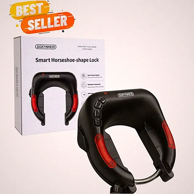 U-Shaped Smart Bike Lock: Keyless, Waterproof & Solar Charging (2000mAh)