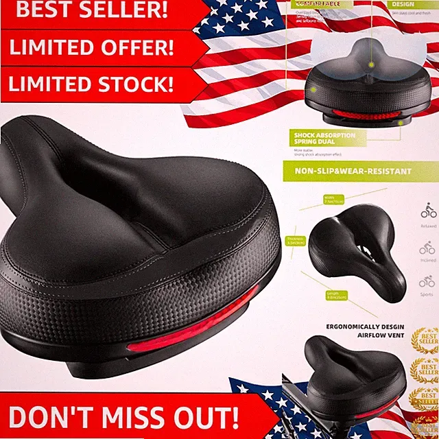 Ultimate Comfort Bike Seat: Shock Absorbing Memory Foam and Waterproof Design