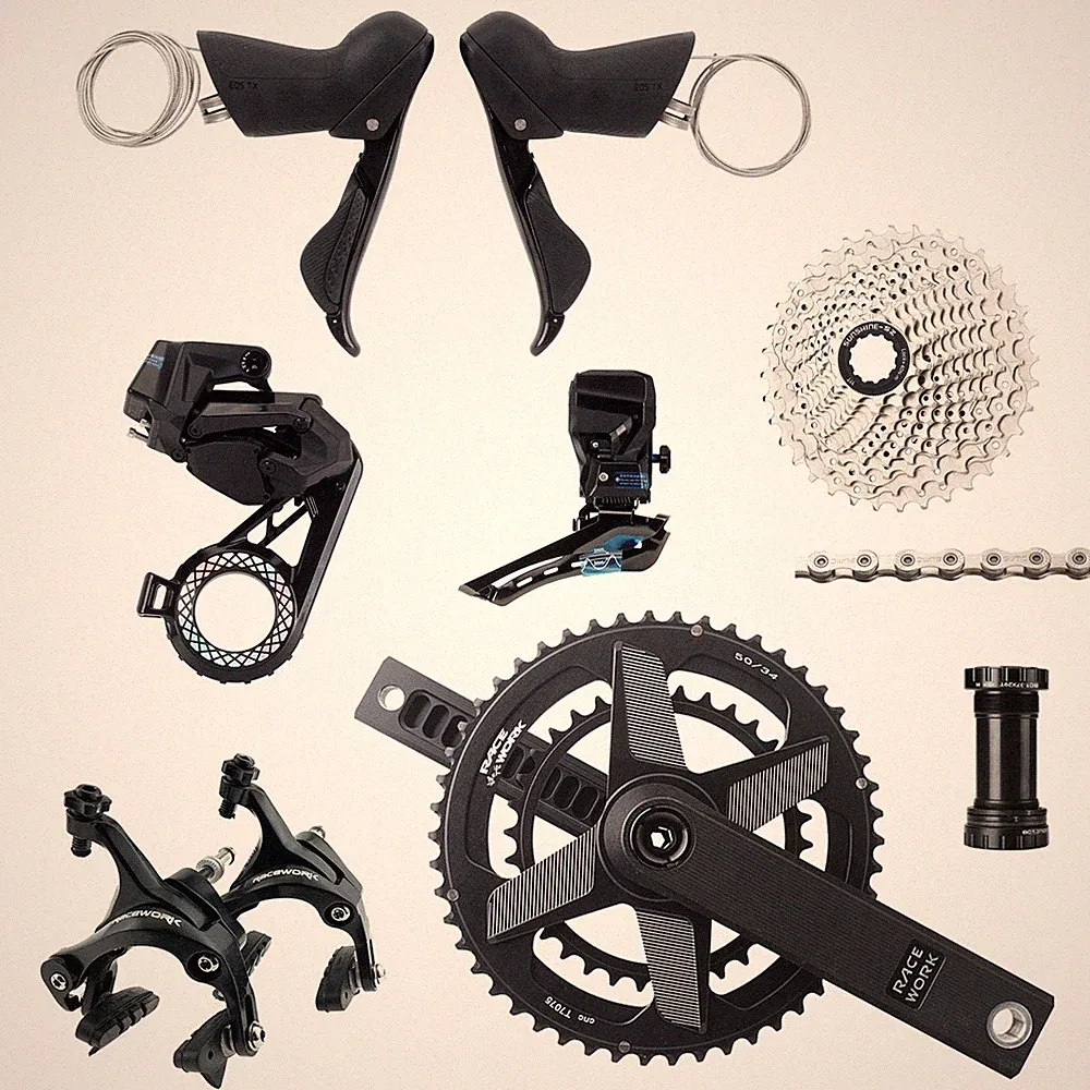 WHEELTOP EDS TX Wireless Electronic 2x11 Alloy Crankset Full Kit Rim Brake Road